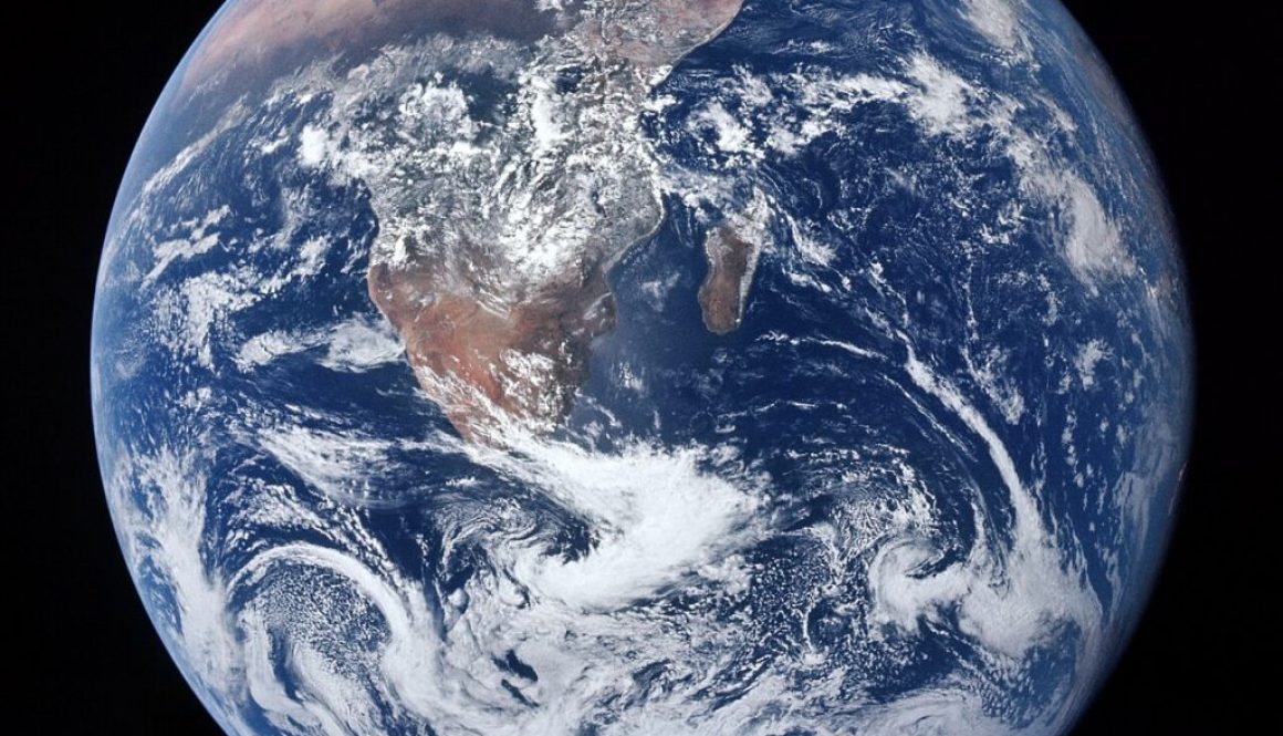 The Blue Marble Earth image for a meditation on world crisis